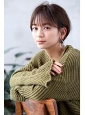 大人かわいい☆小顔前下がりあざとショートボブ×グレージュ