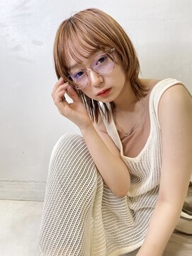 リアントウキョウ(Lian.Tokyo) 透け感ベージュの大人ミニボブ」ニュアンスカラー×こなれミディ