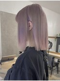 ダブルカラーミルクティーベージュカラーケアブリーチ韓国ボブ