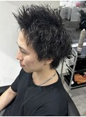 メンズスパイキーショートツイストパーマスパイラルパーマ