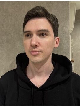 リアイス(Re:ICE) スッキリ短く！ブルーブラック七三分けサイドパートスタイル