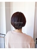 レッドブラウンショートボブ