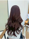 カシスレッドカラー　くびれ巻き　韓国レイヤー