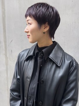 ワール(whirl.) ショートバングマレットショートラベンダーカラー20代30代40代