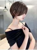 大人ガーリー/レイヤーショート/前髪白髪/20代30代40代50代/柏柏