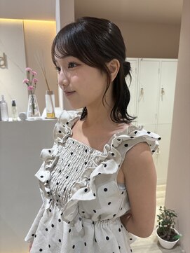 サンド 池袋(sand) ハーフアップも映えるミディアムボブ