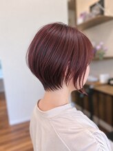 グランヘアー 大町店(GRANHAIR) 前下がりボブ×ピンクレッドブラウン