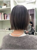切りっぱなしボブ　髪質改善　シアベージュ　グレージュ
