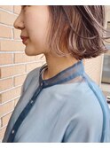 ミニボブ×耳かけインナーベージュ