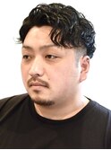 サイドグラデーション七三オールバックツイストパーマ