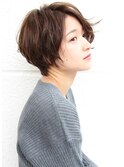 20代30代40代暗めカラーでも可愛いナチュラショートボブ