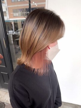 ルーツ(Roots) ベージュピンク/ミルクティーピンク/艶カラー/触覚髪