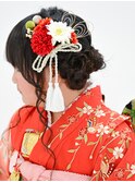 七五三7歳/ハーフ成人式振袖編みおろしダウンヘアアレンジ代々木