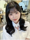 (韓国風/くびれヘア/縮毛矯正/前髪/韓国レイヤー/小顔)