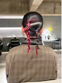 デザインカラーレイヤーカットウェットヘア夏オリーブベージュ