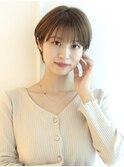 マッシュショート/前髪あり/くすみベージュ/オリーブベージュ