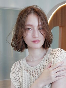 ケアリー 浦和美園(Carelly) 大人かわいい前髪セシルカットココアブラウンフリンジウェーブ