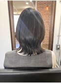 ツヤ髪スタイルニュアンスカラーショートボブセンターパート