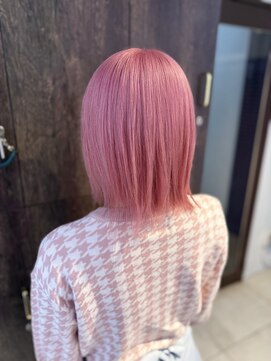 アジールヘア 池袋東口店(agir hair) 10代20代◎人気ブリーチピンクカラー×小顔レイヤーボブ　池袋