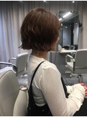 ゆるめカール　ミニボブ　韓国ヘア　あご上ボブ　ワンレンボブ