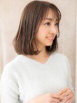 カバーヘアアンドスパ ブリス 浦和(COVER HAIR&SPA bliss) シースルーバングブリーチなしワンカールAラインボブ20代30代X