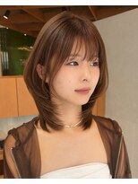 サードショップ 梅田茶屋町店(THIRD SHOP)&nbsp;オリーブベージュ×レイヤーカット