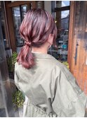 美髪カラー/ピンクカラー/ヘアアレンジ