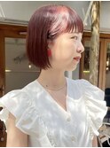 毛利/20代おすすめ ボブ ブリーチなしダブルカラー暖色ピレンジ