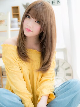 モッズヘア 越谷(mod's hair) バレイヤージュオレンジブラウン小顔ロングc5越谷20代30代40代