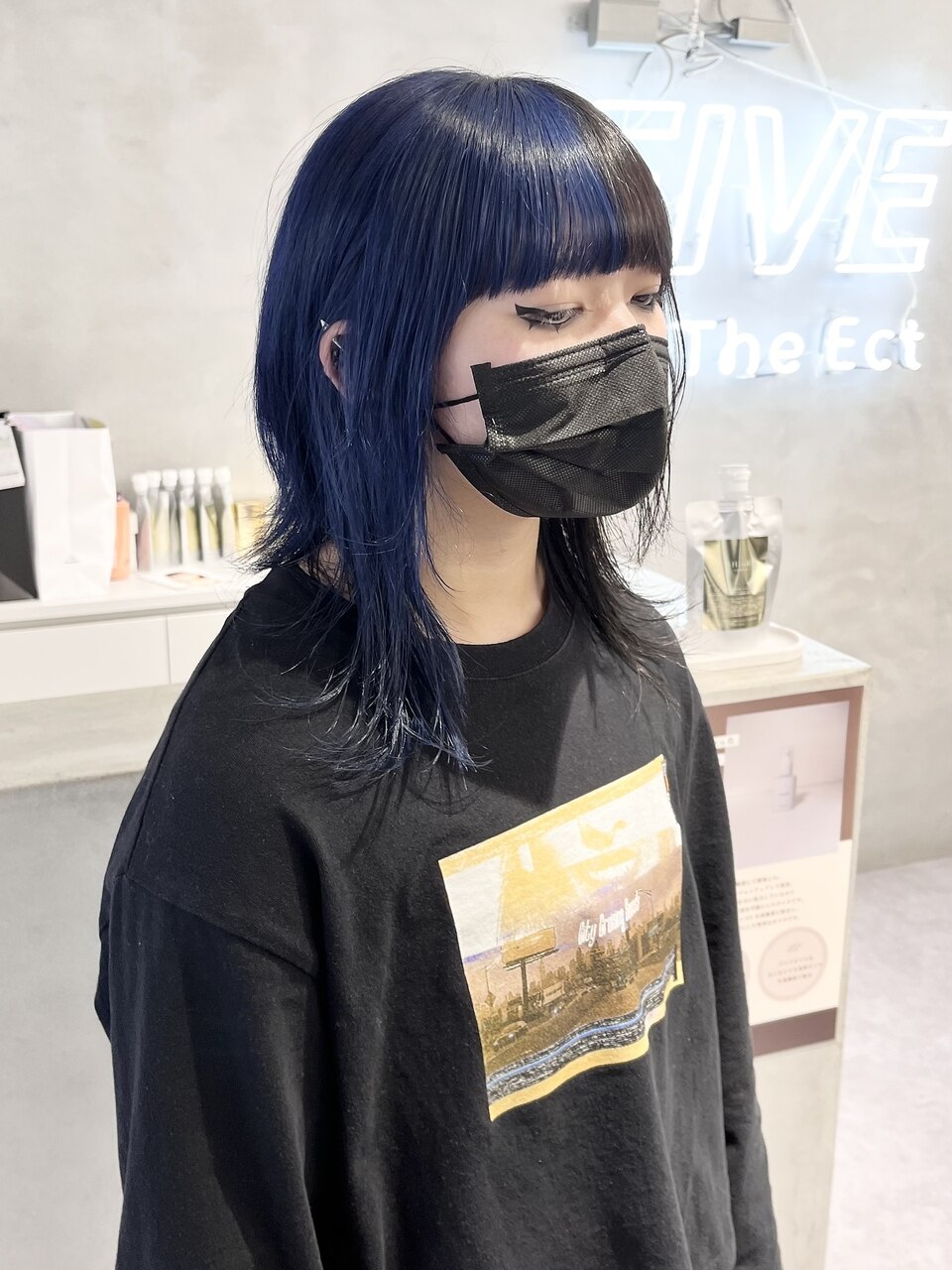 ブルー×ブラック ツートンカラー：L196112789｜ファイブバイジエクト