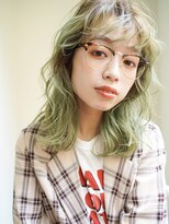 アム(amu)&nbsp;ペールグリーン×ウェーブミディアム