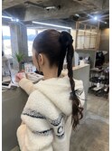 【kiho】tight ponytail × ベロア