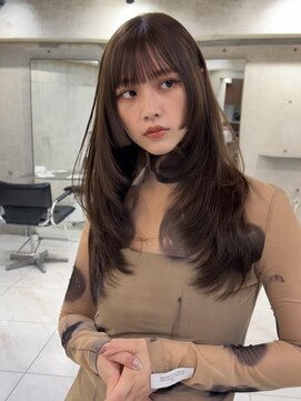 サイン 表参道(SIGN) 韓国ヘアグレージュカラーブリーチ無し髪質改善イヤリングカラー