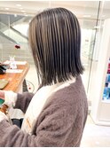 【morio】札幌ボブ　ぱつっと切りっぱなし×アンブレラカラー