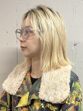 タロ(TALO) 【TALO】切りっぱなしボブ×ブロンドベージュ