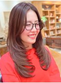 かきあげ前髪 レイヤーカット ロングレイヤー