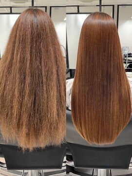 ミラ 銀座(MILA) 縮毛矯正ビフォーアフター　髪質改善　銀座　艶髪　新橋　表参道