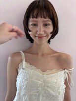 ナヌーク シブヤ(nanuk shibuya) 抜け感のあるショートボブ◇透明感ブラウン