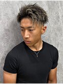 金メッシュツイストツイストスパイラルツーブロック短髪フェード