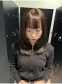 フェイスレイヤーレイヤーカットオリーブブラウン透明感カラー
