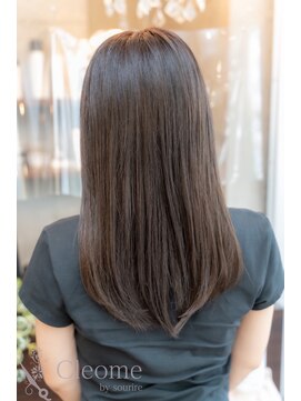 シースルーバング前髪斜めバング艶感黒髪グランマッシュ美髪