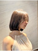 ○コテ巻き風パーマミディアムレイヤー韓国巻き風顔周りカット6