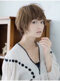 大人かわいいバレイヤージュとろみワンカールノーブルショート