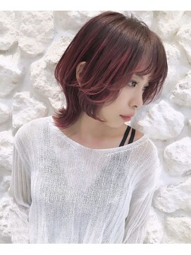 モアナ バイ ヘッドライト大宮店(Moana by HEADLIGHT) Moana【大宮】#ウルフボブ#ウルフカット女子#ピンクカラー