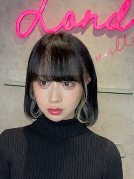 ロンドヴァリー 渋谷店(Lond vallee) あごラインボブイヤリングカラーホワイト！