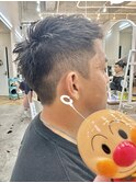 刈り上げ短髪アップバングショートビジネスメンズヘア
