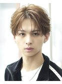 韓国ヘアカルマパーマカルマバングセンターパート黒髪ウルフ