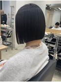 切りっぱなしボブ 髪質改善 ストレート 艶髪 ショート
