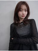 顔まわりレイヤーハッシュレイヤー透明感オリーブグレージュ渋谷