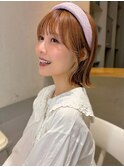 熊本 くびれ巻きボブ 韓国風 イヤリングカラー Arisa.